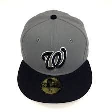 7 1 2 Size New Era Washington Nationals Cap Gray Navy Custom 59fifty Fitted Hat Fitted Hats Washington Nationals New Era