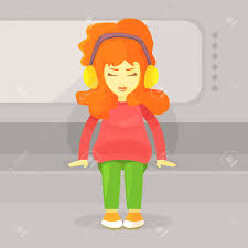 William fitzsimmons enjambre alex anwandter triste pendejadas sad slow maan. Una Chica Pelirroja Brillante Esta Sentada En El Metro Con Grandes Auriculares Escuchando Musica Pensativa Triste Aislado En Fondo Gris Ilustracion Vectorial Estilo De Dibujos Animados Ilustraciones Vectoriales Clip Art Vectorizado Libre
