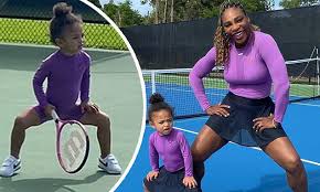 Olympia ohanian is about to take the court for the very first time, and if her genetics have any say in the matter, she may very well be tennis' next big star. Serena Williams And Toddler Daughter Olympia Play Tennis In Purple Bodysuits In Cute Instagram Pics Daily Mail Online