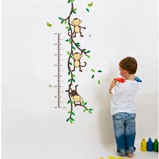 us 2 48 37 off monkeys growth chart wall decals kids playroom decoration 1208 animal home pvc sticker baby mural art diy adesivo de parede 3 5 in