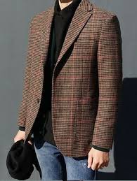 Black And White Check Blazer Mens Details About Brown Herringbone Windowpane Wool Suits For Men Vintage Tweed Blazer Check Suits With Images Vintage Suit Men Checked Suit Tweed Suits