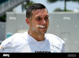 Miami Dolphins tight end Tanner Conner speaks to the news media after  practice at the NFL football team's training facility, Wednesday, June 7,  2023, in Miami Gardens, Fla. (AP Photo/Michael Laughlin Stock