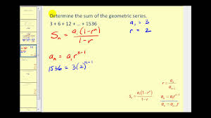 Your series is an example of a geometric series. Geometric Series Youtube
