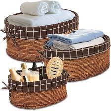 Keep your closet organized with our closet organizers, closet storage wicker baskets, shelf storage baskets and wicker cabinet baskets. Buy Homegrove Wicker Baskets With Liners Storage Baskets For Shelves Decorative Baskets With Liners Natural Wicker Baskets For Organizing Laundry Closet Pantry Bathroom And Bedroom Set Of 3 Online In Indonesia B08kvcrkr4