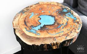 Any epoxy drips on the under side of the table can be cut off within a few hours and then sanded down evenly after the top is fully cured. Live Edge Resin Table Bernzomatic