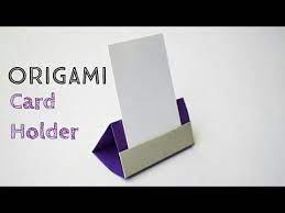 With the iron on the steam setting, press the fabric until the interfacing is attached. Easy Business Card Holder Diy Place Card Holder Easy Origami Card Stand Origami Diycardholder Youtube
