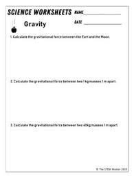 Two students are sitting 1.50m apart. Newton S Law Of Universal Gravitation Worksheets By The Stem Master