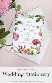 Elegant Vintage Floral Wedding Invitation Template Instant Download Diy Printable Wedding Invitations Diy Wedding Invitations Templates Wedding Stationery