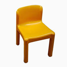 Model 4875 Yellow Plastic Chair By Claudio Bartoli For Kartell 1970s Plastic Chair Reupholster Chair Fabric Contemporary Leather Chair