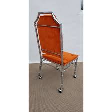 Hollywood Regency Faux Bamboo Chippendale Style Chrome Chairs A Pair Faux Bamboo Chrome Chair Chair