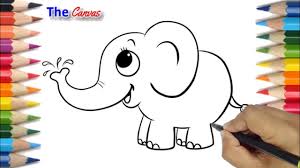 Download How To Draw A Cute Elephant Step By Step For Beginners Simple Elephant Drawing For Kids Youtube