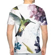 Nicokee 3d Print T Shirt Hummingbird Watercolor Painting