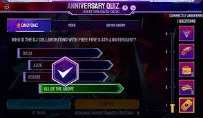Trivia questions, quizzes, and games on thousands of topics! Free Fire 4th Anniversary Quiz Answers For Daily Questions