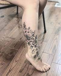 37 ideias Fantásticas de Tatuagens nas Pernas - Página 5 de 8 - 123 Tatuagens | Wrap around ankle tattoos, Flower leg tattoos, Ankle tattoos for women