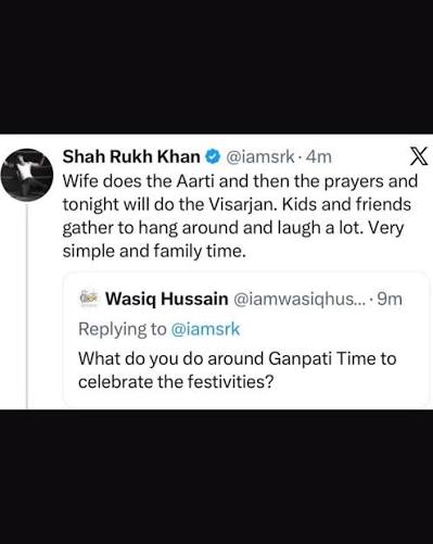 His response offered a warm look at the traditions and togetherness  surrounding the occasion, adding a festive touch to the popular interactive  session. Shah Rukh's AskSRK interactions frequently give fans an opportunity