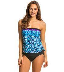 Maxine Diamond Kisses Bandeau Faux Tankini One Piece Swimsuit At Swimoutlet Com Free Shipping Tankini One Piece Swimsuit Swimsuits