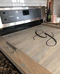 Stovetop cover, serving tray, rustic wooden stove cover, noodle board, monogram stove board, kitchen decor, christmas gift, mother's day. Diy Monogrammed Wooden Stovetop Cover And Tray Ideas For The Home