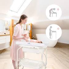 Baby changing station horizontal design in cream, grey, white granite or earth. Top 3 Baby Changing Tables With Bath Tub Bedmattress Co