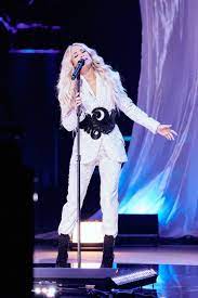 The artists performed on a giant circular. Carrie Underwood Slays In Silver Sparkles At 2021 Cmt Music Awards Entertainment Tonight