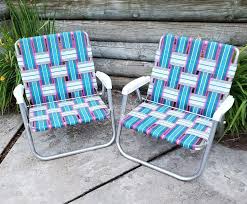 Vintage Webbed Lawn Chair Pair Of Folding Camping Chairs Etsy Lawn Chairs Folding Camping Chairs Camping Chairs