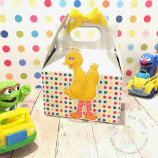 Birthday Party In A Box For Adults Big Bird Favor Box Birthday Party Treat Box Snack Box Party Box Sesame Street Gable B Favor Boxes Birthday Sesame Street Birthday Birthday Party Treats