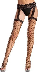 The most common fishnet stockings material is cotton. Black Fishnet Garter Belt Thigh Highs Black Thigh High Fishnet Stockings Brandsonsale Com
