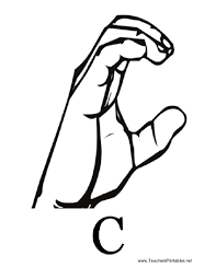 Black And White Free Printable Sign Language Alphabet Sign Language With C Sign Language Alphabet Sign Language Signs