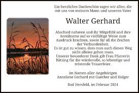 Traueranzeigen von Walter Gerhard
