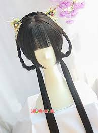 amazon 漢唐古風 ウィッグ集合 仙女コスプレ 漢服用ウィッグ ロリータ風 中国古代宮廷風 かつら 黒髪コスチューム用小物 写真撮影 古風 耐熱 ブラック クリスマス ハロウィン イベント 仮装 デザイン3 コスプレ 仮装 通販 ヘアーデザイン ヘアスタイリング