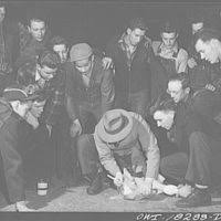 Danny Kaye in tavern with men