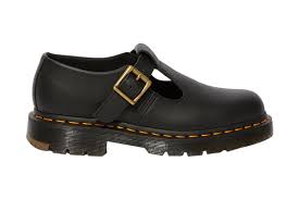 Vintage dr martens airwair shoes / black doc martens air wair mary jane shoes / low heel / topstitched design / adjustable strap. Dr Martens Mary Janes