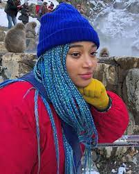 Amandla S Blue Braids Give Me Literal Life Blonde Box Braids Hair Styles Curly Hair Styles