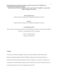 Due dates might seem arbitrary but often there are clear guidelines about when a due date occurs and what happens after that date. Pdf Mismatches Between Teacher Beliefs Practices And Reasons For English Use In Preschool Malay Language Classrooms