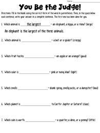 False false false false false false false. Comparative And Superlative Adjective And Adverb 6 Worksheets Pdf And Digital