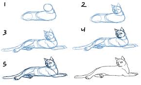 The majority of the cat is made up of 2 large circles.the rest might be easy enough for your preschooler or toddler to do, especially do you or your children want to learn how to draw a kitty cat that is laying down, from the back view? Draw A Kitten And Cat Step By Step Slim Image