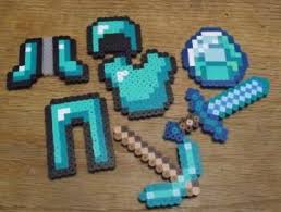The Diamond Collection Minecraft Magnet Set Hama De Minecraft Manualidades Llaveros Hama Beads