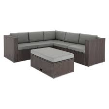 Lux Furniture Wicker 4 Piece Patio Conversation Set With Ottoman In 2021 Conversation Set Patio Outdoor Furniture Sale Clearance Patio Furniture
