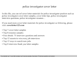 Police Investigator Cover Letter