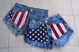 Mesh stitching american flag print swimdress and shorts. Amazon Com American Flag Shorts Levi High Waisted Denim Shorts Handmade