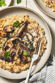Mushroom Risotto Vegetarian Vegan Evergreen Kitchen