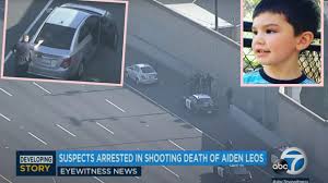 Aiden leos was killed while his mother was driving him to school, and his death triggered widespread anger and an outpouring of grief. Two Suspects Arrested In Road Rage Shooting Death Of 6 Year Old Boy On Socal Highway Perez Hilton