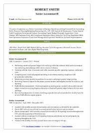 With this accountant resume sample, you can create your profile in order to accomplish your personal goals.download this free accountant cv template and start filling it up in word. Senior Accountant Resume Samples Qwikresume