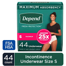 Depend Fresh Protection Womens Maximum Absorbency Incontinence &  Postpartum Bladder Leak Underwear, S, 19 Count - Walmart.com