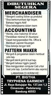 Lowongan kerja garment solokan jeruk : Lowongan Kerja Pt Bigtha Tryphena Garment Lowongan Kerja Terbaru Indonesia 2021