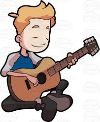 Black And White Anime Boy With Guitar A Preadolescent Boy Playing His Guitar Vector Graphics Vectortoons Com Boys Playing Guitar Vector Adobe Illustrator Design