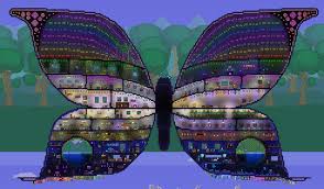 A starter base is a necessity in the game of terraria, and with the new update, comes a brand new starter base! Terraria My Floating Butterfly Base Terrarium Terrarium Base Terraria House Design