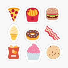 Decorate your laptops, water bottles, . Cute Junk Food Aesthetic Sticker Pack Sticker By Kambamdesigns Aesthetic Stickers Stickers Packs Cute Stickers