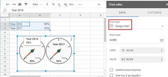 how to create gauge chart in google sheets example with images