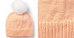 Crochet double pom pom hat: Ribbed Double Brim Knitted Hat Free Knitting Pattern