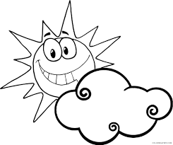 Free printable unicorn coloring pages. Sun Coloring Pages With Clouds Coloring4free Coloring4free Com